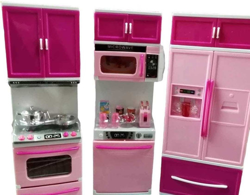 Cocina Refrigerador Y Lavadora Para Barbies