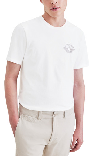 Polera Hombre Graphic Tee Slim Fit Blanco Dockers A1103-0209