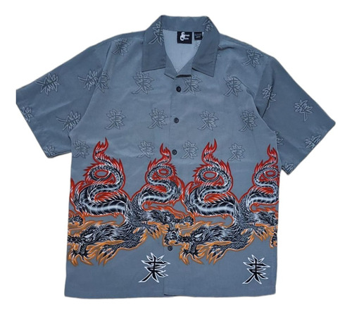 Camisa Street Culture Estilo Y2k Streetwear Dragón