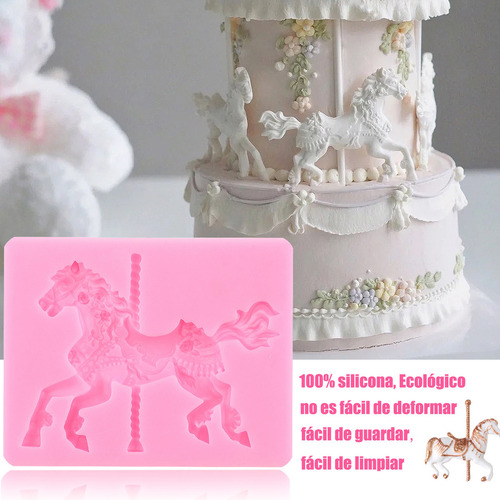 2pcs Molde De Silicona Carrusel Fondant Chocolate Resina