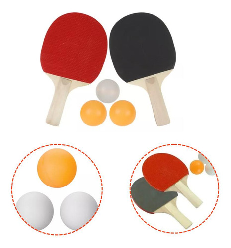 Paletas De Ping Ping Pack De 6 Set De 2 Raquetas + 3 Pelotas