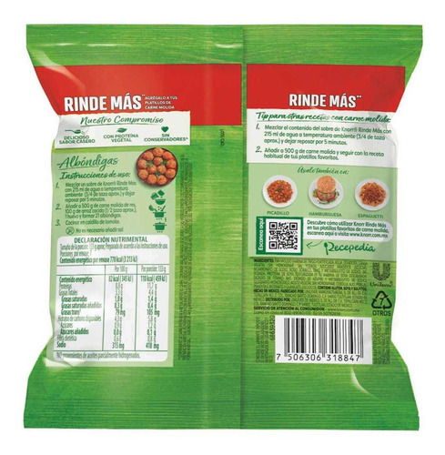 Rendidor Y Sazonador Rinde Más De Knorr En Polvo 70 G