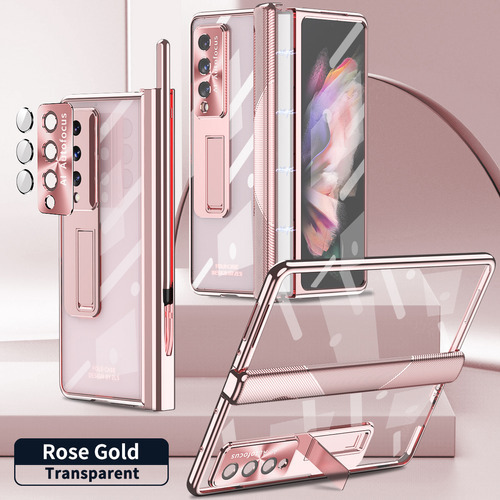 Funda Transparente Para Teléfono Samsung Galaxy Z Fold 3 Y 4 Color Transparent Pink For Galaxy Z Fold 4