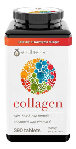 Colágeno Hidrolizado + Biotin Yourtheory 390 Tablets
