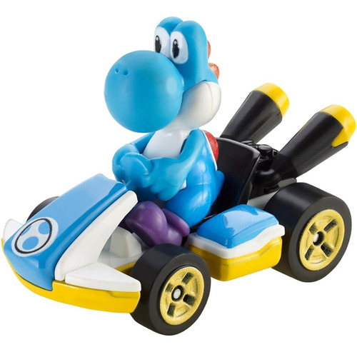 Diecast Hotwheels Mario Kart Light-blue Yoshi (standard Kart
