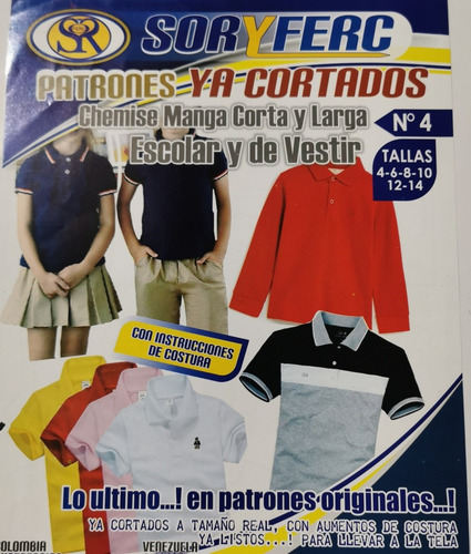 Imagen 1 de 2 de Patron Molde Chemise Escolar En Papel Ya Cortados
