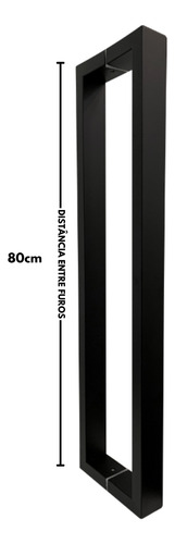 Barra Retangular Aço Inox 304 82cm 40x20 Preto 820x800mm