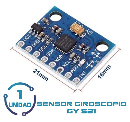 1 Unid Sensor Giroscopio Gy-521 3 Ejes Para Esp32 Arduino 