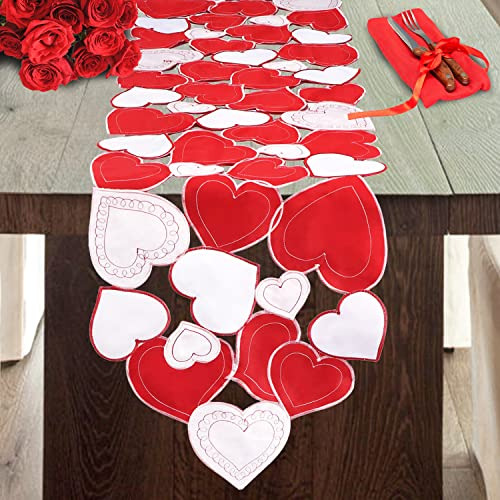 Mantel Corazón Bordado Para San Valentín, Día De La Madre,
