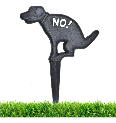 Iwntwy No Dog Poop Yard Sign 7.8  X 10.6  Hierro Fundido Al