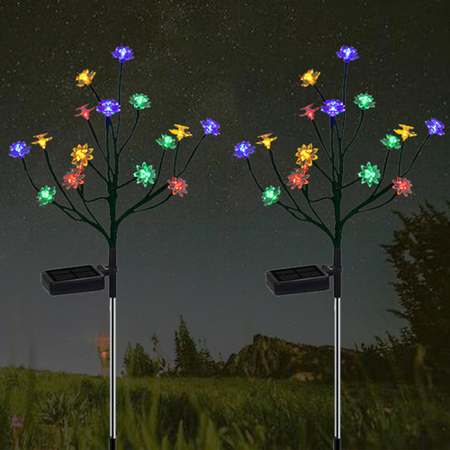 Lámpara Exterior Solar Led 2pack Forma De Loto, Decoración C