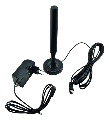 Antena Digital Amplificada Tv Hdtv Vhf Uhf 25db Adapt Dc 5mt