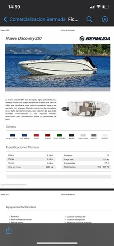Nueva Bermuda Discovery 230 Mercury 300hp V8 4.2l