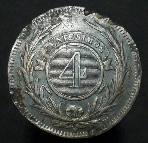 Moneda Uruguay 1869 Trabajada Para Ser Engranaje 