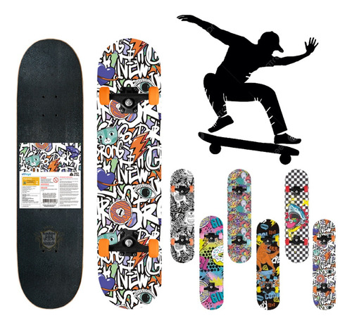 Skate Montado Completo Brinquedo Radical Pronto Para Andar Rodas Sortido