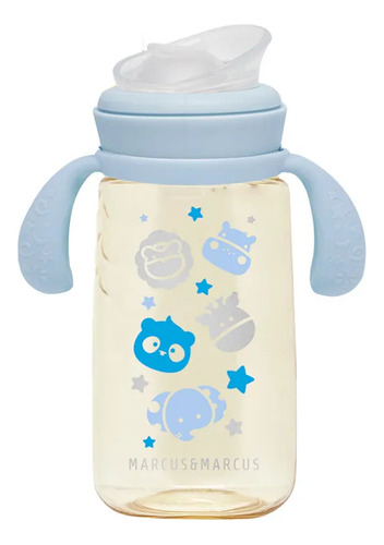 Copo De Treinamento Bico Silicone 300ml Azul Marcus & Marcus