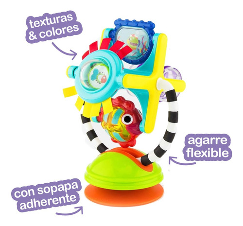 Combo Sassy Torre De Encastre Y Sonajero Pescaditos Multicolor