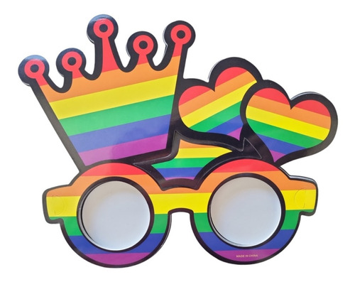 Lentes De Carton Pride Gay Lgbt Orgullo Fiesta Corona Corazo