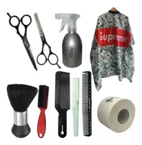 Comprar Combo Barberia Peluqueria Capa + Tijeras + Peines + Cepillo