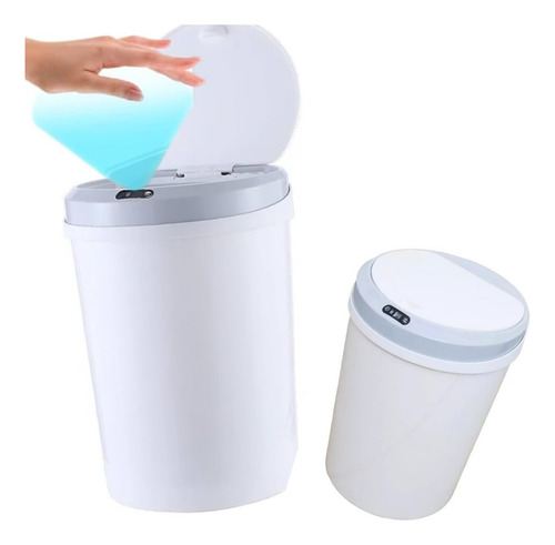 Lixeira 12l Linda Automática Sensor Cozinha Banho Escritório Cor Branco