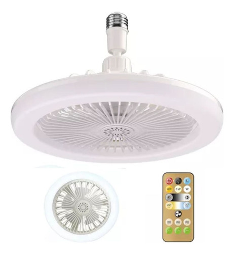 Foco Ventilador Techo Luz Led Control Blanco Interiores Aire