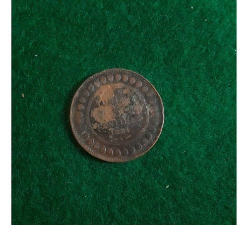 Moneda 5 Centimes 1891 Túnez