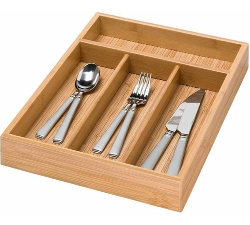 Caja Organizadora De Bambu Decorativa  C/divisiones Multiuso