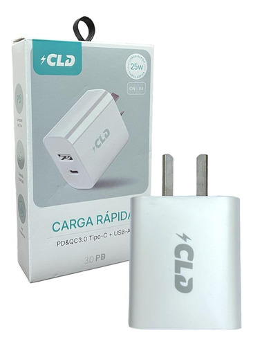 Cargador Doble Puertos Type C Usb A Carga Rapida 25w 