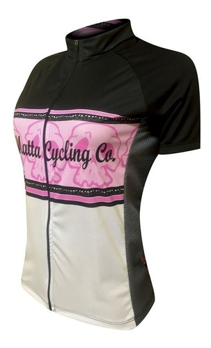 Camisa Ciclismo Feminina Damatta Skull Preto/rosa