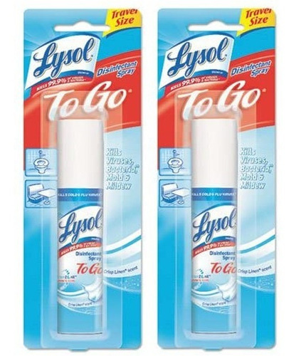 Lysol To Go Spray Desinfectante Bolsillo 2 Pack