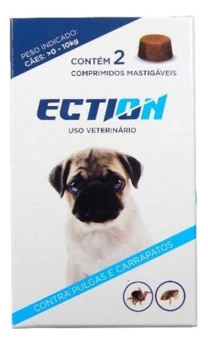 Anti Pulgas, Carrapatos E Piolho Ection 0-10kg 8 Comprimidos