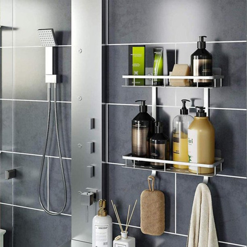Organizador De Ducha Para Baño Crystal Rock Cry57915330 Color Plateado Instalación Pared