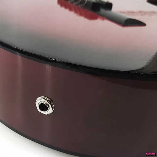 Guitarra Electro Criolla Con Corte Amplificador Funda Cable Color Media Caja