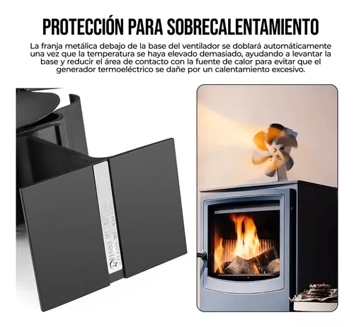 Ventilador para estufas y chimeneas sin electricidad - 5 Aspas con