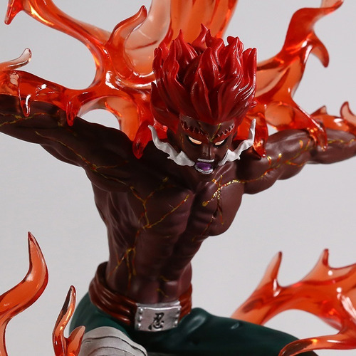 Action Figure Naruto Might Guy 8 Portões Com Led Gk 31cm