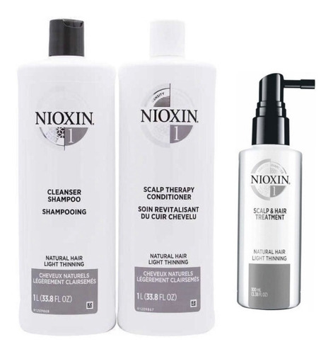 Trio Nioxin Sistema 1 Litro Y Trat 100ml Cabello Natural