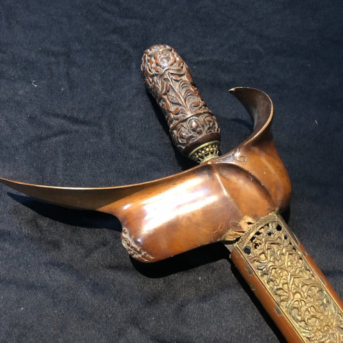 Antiguo Cuchillo Kris Malayo 1850 Madera Y Hierro A326