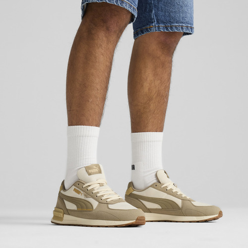 Tenis Casual Puma Graviton Unisex Blanco Y Café