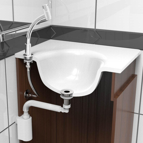 Sifão Copo Parede Cromado Extensivo Flexível Para Lavatório