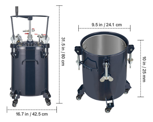 Vevor Tanque De Olla A Presión De Pintura En Aerosol 30l