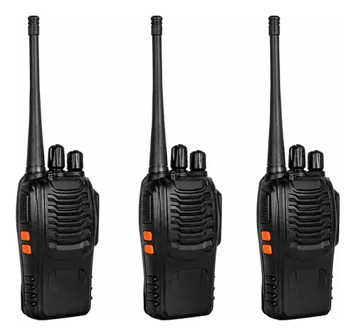 Kit 3 Radio Walktalk Comunicador 12km Profissional Segurança Preto 16 127/220v R