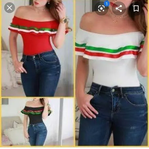 Paquete 6 Blusas Mexicana Fiestas Patrias Escote Campesino
