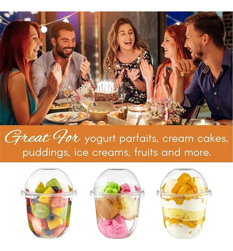 Vasos De Postre Desechables Para Pudín, 100 Unidades, 360 Ml