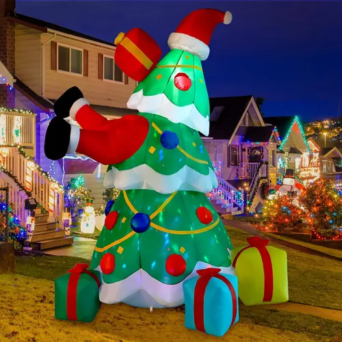 comprar Navideña Inflable 2.13m, Santa Claus Y Árbol Con Luces Led