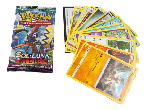 12pack Pokémon Sol Y Luna Cartas Tcg Albor De Guardianes