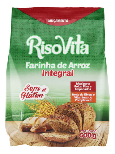 Farinha de Arroz Integral RisoVita Pacote 500g