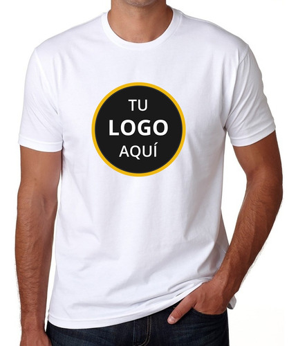 Remera Blanca Estampado Sublimada  Imagen - Logo