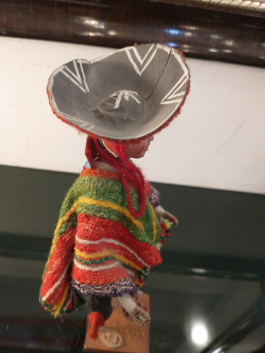 Imagen 5 de 6 de Antiguo Muñeco Coya De Alambre Hilo Y Cara De Papel Maché