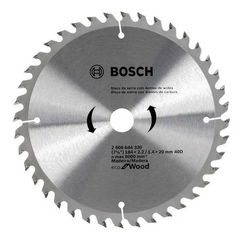 Hoja Sierra Circular Eco Bosch Para Madera 7 1/14 184mm 40d