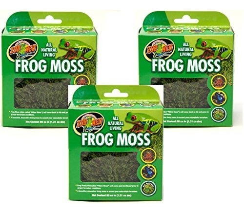 Zoo Med Frog Moss, 80 Pulgadas Cúbicas Cada (3 Pack)